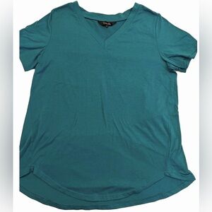 Amaryllis Teal V-Neck Women's Tshirt